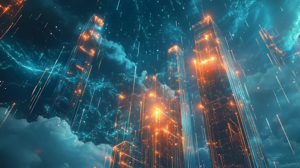 abstract representation of leading cloud service providers